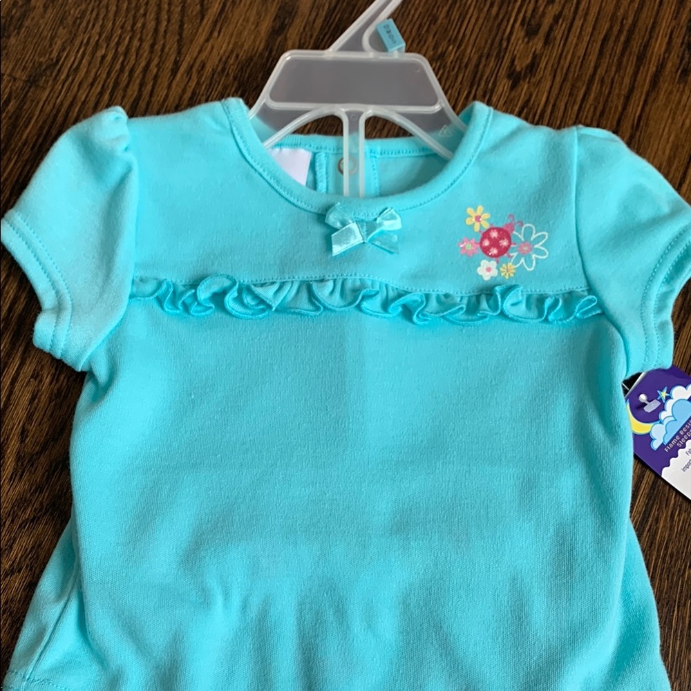 NWT Floral Blue Kids Pajamas 2pc set - 12mo - Picture 2 of 3